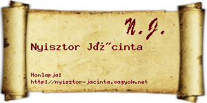 Nyisztor Jácinta névjegykártya